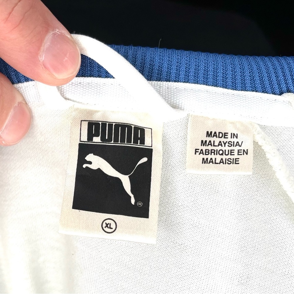 PUMA, White, with Blue Accents, Full Zip-Up, Size XL - Picture 4 of 7